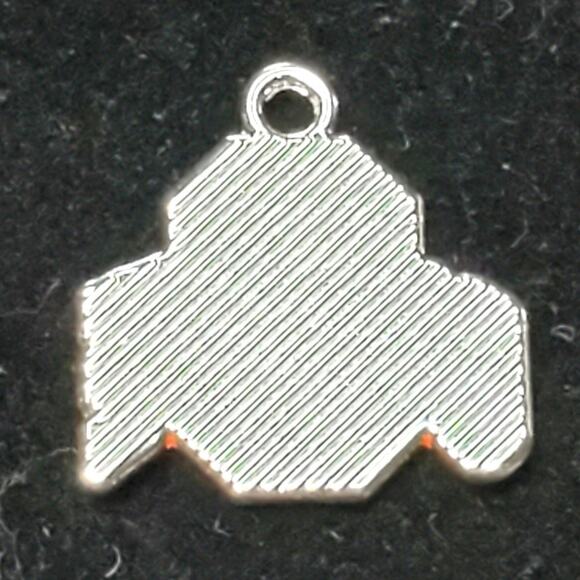 Ohio State Buckeyes Football Team Silver Tone Back 1/2" Pendant Red Enamel O - Picture 3 of 4